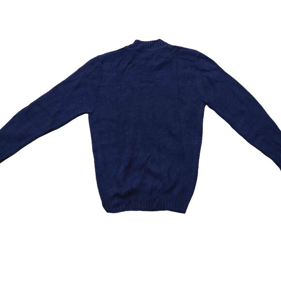 Vintage 1940s-1950s Royal Blue Long Sleeve Knit Crewneck Sweater Sz XS - Picture 5 of 6